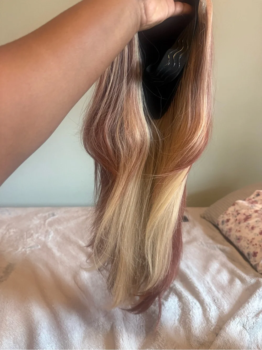 Long Rose Copper Synthetic Hair Extensions – Straight/Wavy.